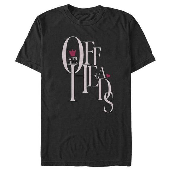 Men's Alice in Wonderland Off With Their Heads  Graphic Tee Black 3X Large