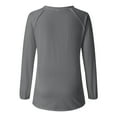 thumbnail image 4 of MHFRRA Camiseta Informal de Manga Larga con Cuello En V y Estampado Canadiense para Mujer Gris, 4 of 4