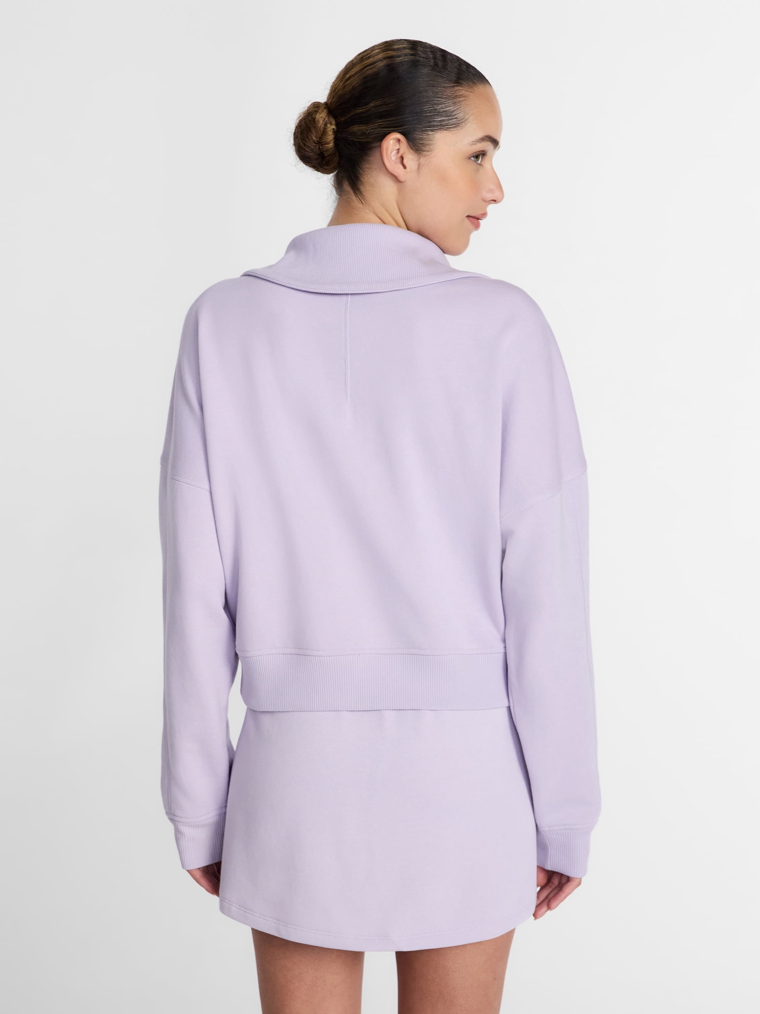 Athletic Works Women's and Women's Plus Quarter-Zip Sweatshirt, Midweight, Size XS-4X