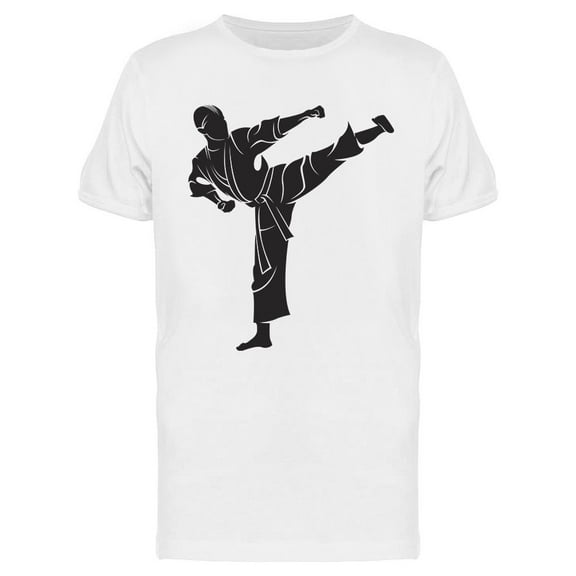 Karate Fighter Silhouette T-Shirt Men -Image by Shutterstock, Male Medium