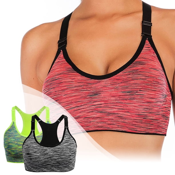 WILLBEST Brasieres Comodos Para Mujer Sujetadores Deportivos Para Mujer, De Alto Impacto, Para Yoga, Running, Sin Costuras, Para Gimnasio, Camiseta Sin Mangas, Chaleco De Fitness, Paquete De 2