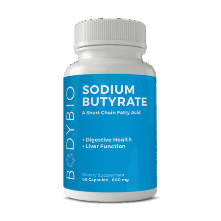 BodyBio - Sodium Butyrate, Short Chain Fatty Acid, 600mg, 60 Vegetarian