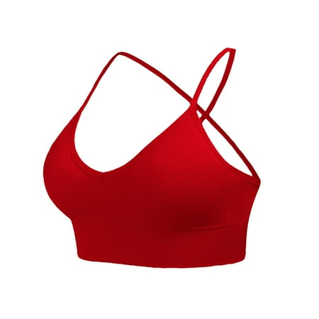 Seductiva Clearance Sports Bra for Women Women s Knitted Thread Fixed Shoulder Strap Strap Triangular Cup Backless Back Sports Bra