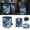 thumbnail image 4 of Renewold Wolf Forest Blue Car Seat Cover Full Set 15 PCS, with Steering Wheel Cover Seat Belt Strap Pad Trash Bag Mount Phone Holder Rearview Mirror Accessories Cup Holder Keychain, 4 of 7