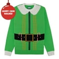 thumbnail image 2 of The Ugly Sweater Co. Interactive Ugly Christmas Sweaters for Holiday Fun Tacky Unisex Design, Perfect Snug Fit Breathable (Emerald - Yo Ho Ho, XX-Large), 2 of 3