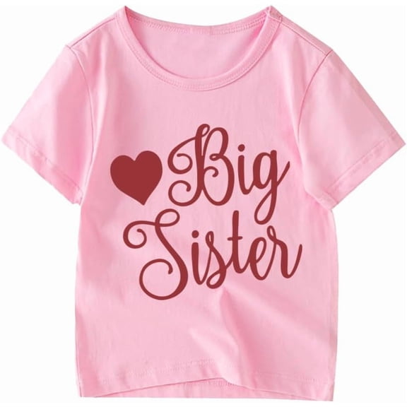 Big Sister Shirt for Girls Kids Casual Cotton T-Shirt