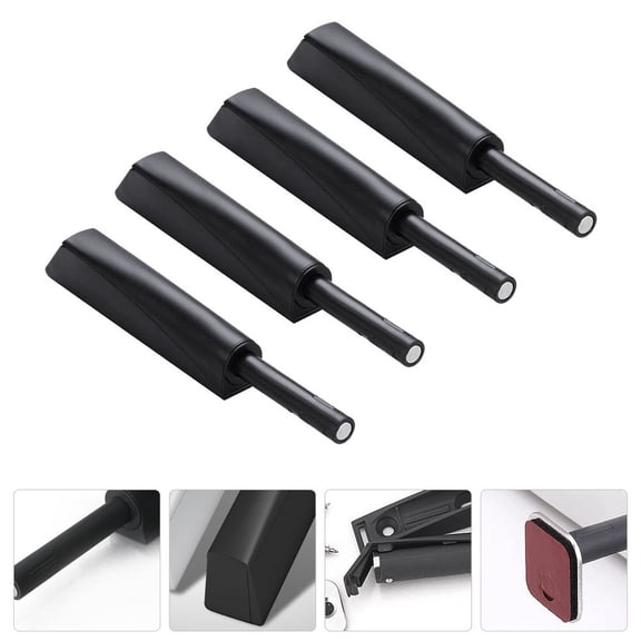 LEORX 4Pcs Black Cabinet Push Latch Door Closer for Home Furniture Hardwares