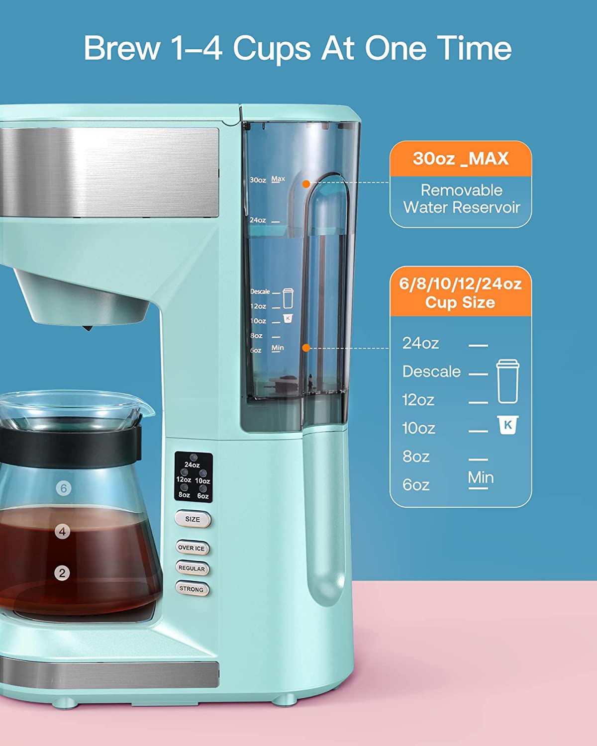 Hot and Iced Coffee Maker for K Cups and Ground Coffee Brewer