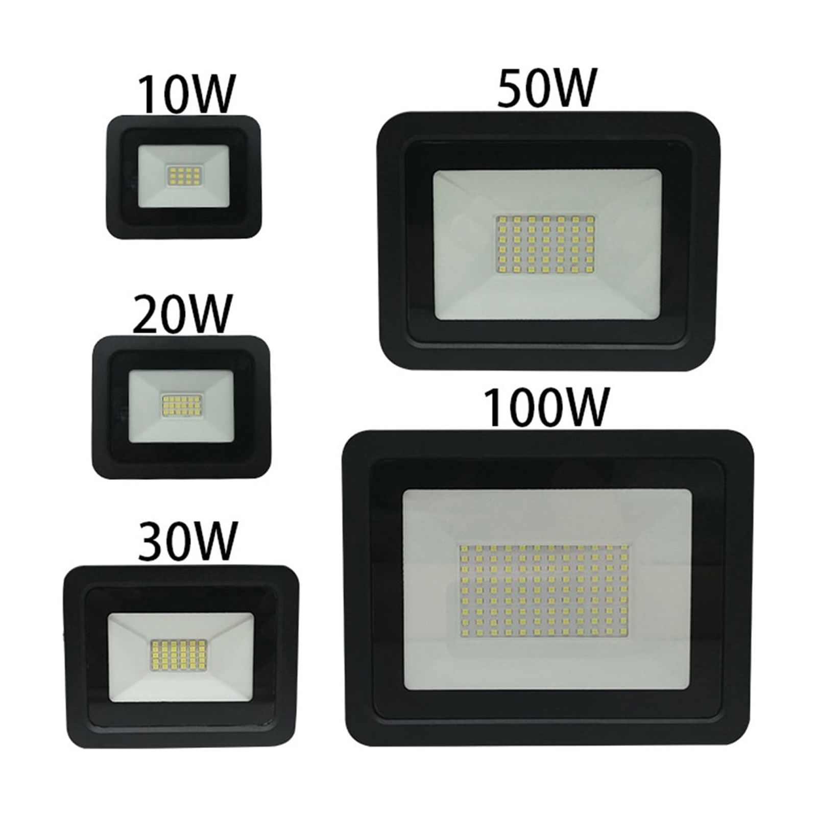 LED Flood Light Outdoor Spotlight Floodlight 10W 20W 30W 50W 100W Wall Lamp IP68 Waterproof Garden Lighting - Wide Angle Beam