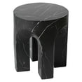 thumbnail image 4 of LeisureMod Round Side Table in Fiberstone with Arched Base Design Compact Weather-Resistant for Modern Home, Living Room, Bedroom, Patio Crus Collection in Marbleized Black, 4 of 14