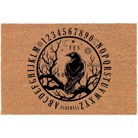Welcome Doormat Door Mat Gift Crow Ouija Board Halloween 16x24 inch