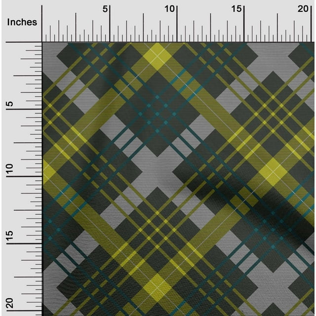 oneOone Georgette Viscose Fabric Tartan Check Print Fabric By Yard 42 Inch Wide