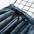 thumbnail image 4 of Defitshape Men's Warm Pajama Pants Winter Warm Pjs Fuzzy Fleece Loose Fit Thick Fall Plush Casual Pants Cozy Elastic Waist Drawstring Lounge Pants w/ Pockets Blue Medium, 4 of 5