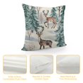 thumbnail image 4 of COMIO Christmas Pillow Covers Rustic Watercolor Tree Deer Brown Green Outdoor Decorative Throw Pillows Farmhouse Winter Themed Holiday Pillowcases  Cushion Case Decor for Sofa Couch Bed, 4 of 5