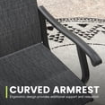 thumbnail image 3 of Vicllax Outdoor Dining Chair Patio Swivel Chairs Set of 2 Rocking Metal Textilene Fabric, Graphite, 3 of 6