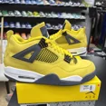 thumbnail image 1 of Ni - ke Ni - ke Air Jordan 4 Retro Lightning Tour Yellow Men's Size 10.5 CT8527-700 Used, 1 of 5