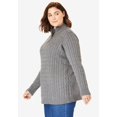 thumbnail image 3 of Woman Within Plus Size Cable Knit Half-Zip Pullover Sweater, 3 of 4