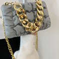 thumbnail image 4 of Bolso bandolera con entramado de PU para mujer, bolso informal plisado de color sólido (gris) Tmvgtek Para estrenar, 4 of 5