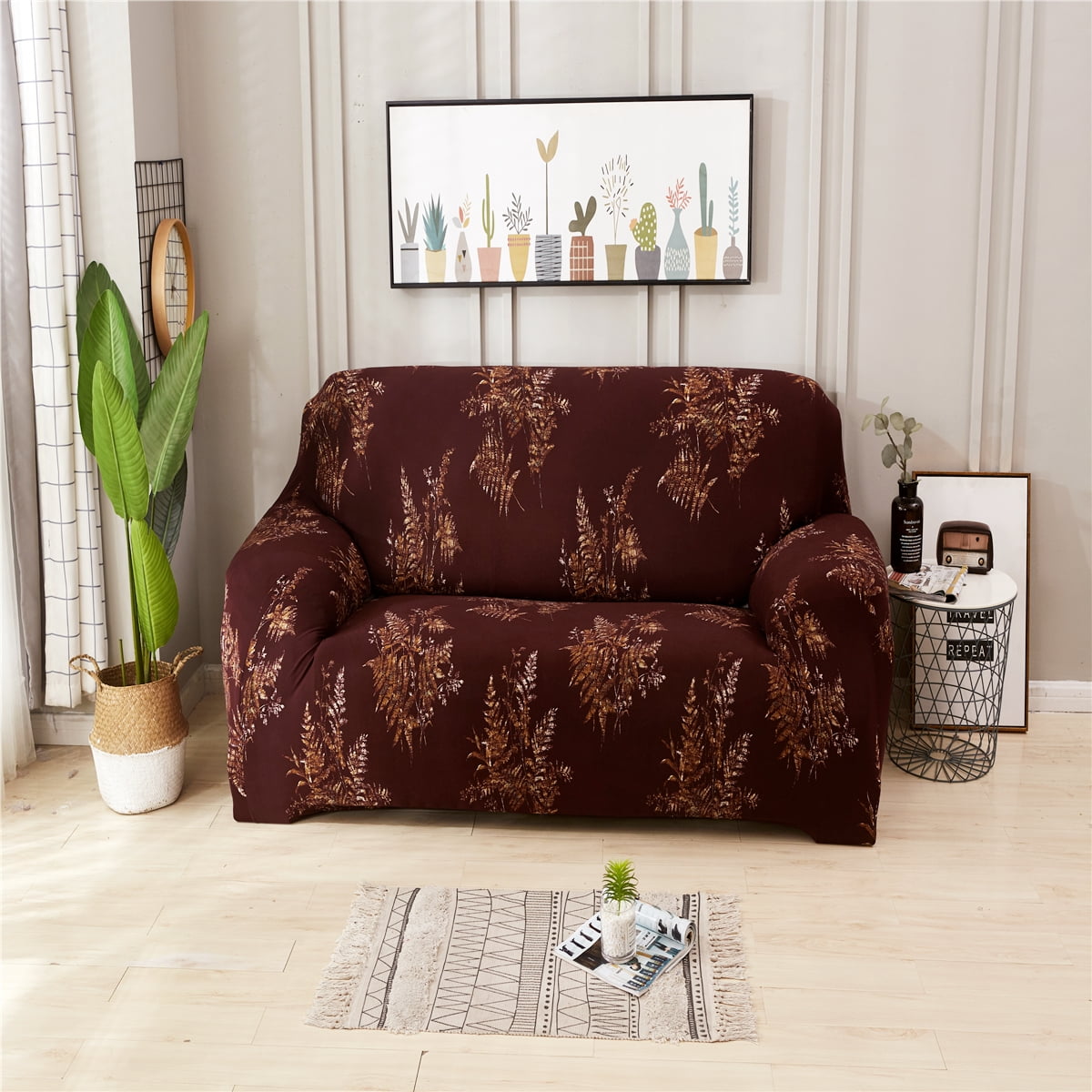 Details about   Stretch Elastic Slipcovers 1/2/3/4 Seater Sofa Cover Room Couch Armchair Cover 