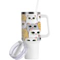 thumbnail image 2 of SKYSONIC 40 oz Gray and White Cats Tumbler with Handle and Straw Lid, Insulated Cup Reusable Stainless Steel Water Bottle Travel Mug, 2 of 7