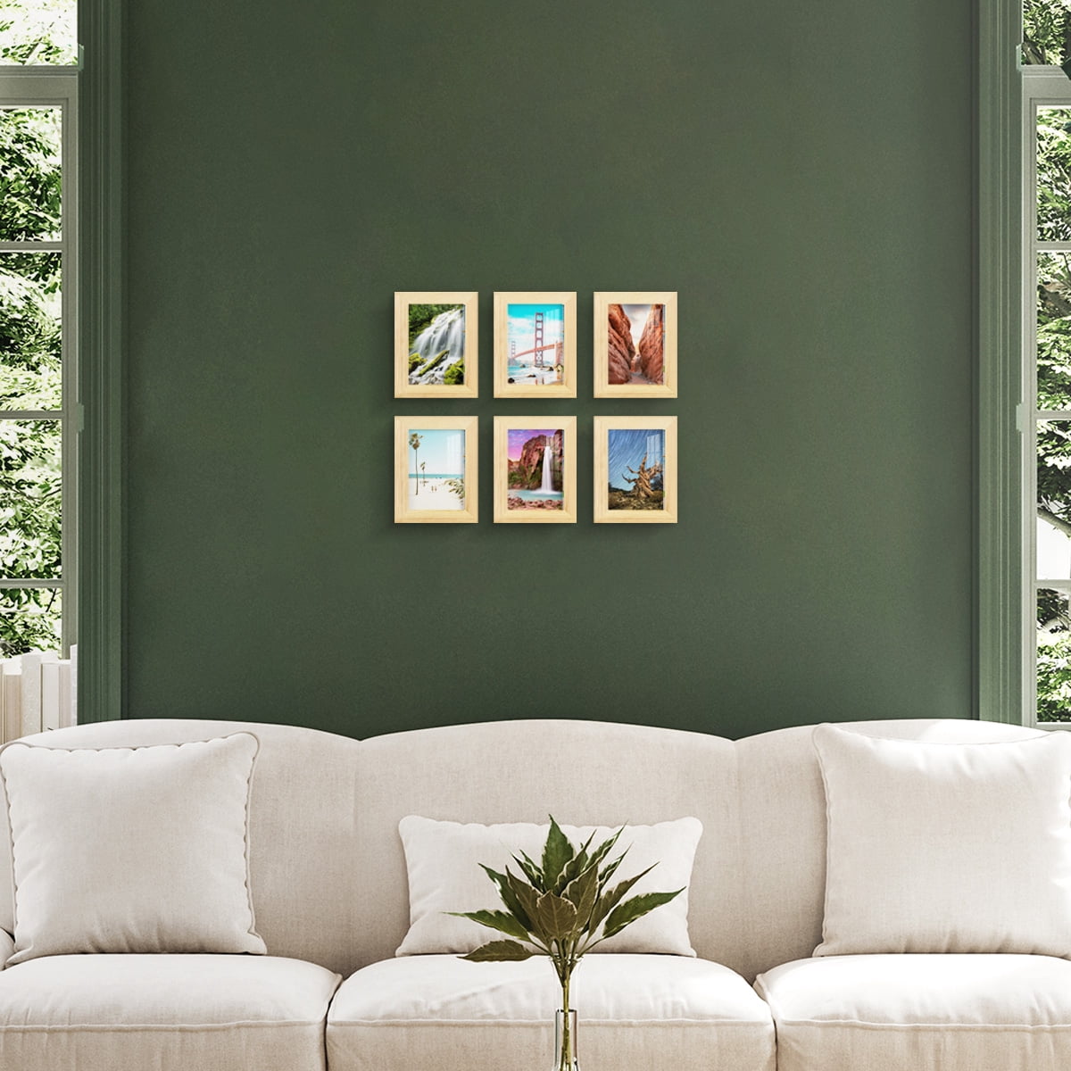 Wexford Home Woodgrain 3.5" x 5" in Natural Wood Picture Frame (Set of 6)