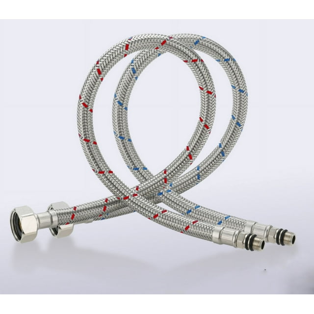 Manguera de conexión flexible Grifo de acero inoxidable para Grifo mezclador de agua fría y caliente 60 cm JAMW