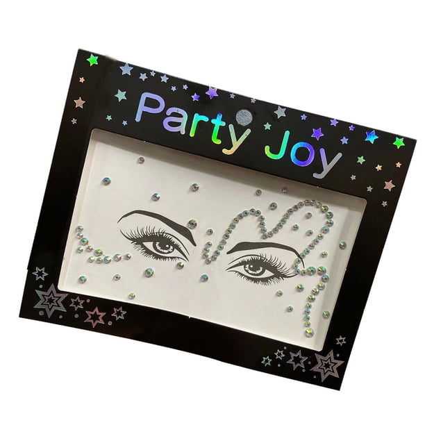 Vogacara Pegatinas de diamantes de imitación con gemas para los ojos, autoadhesivas, sin pegamento, maquillaje facial para el cuerpo, joyería DIY para Tratamientos faciales HF-108 AB color Vogacara CE013626-09B