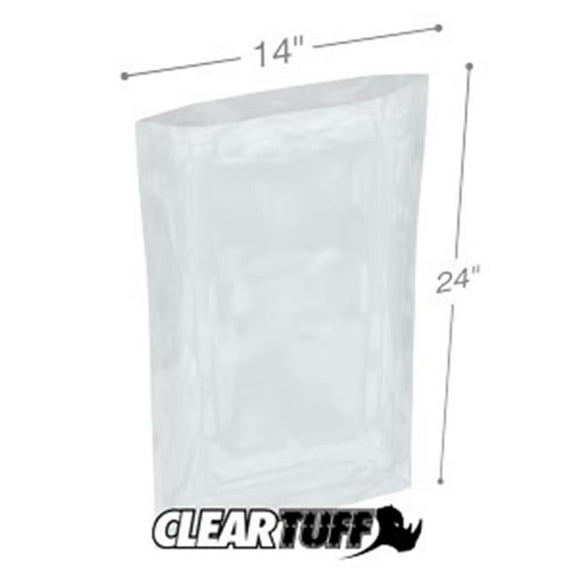 International Plastics PB21424 14 x 24 in. Clear Poly Bags, 0.002 Gauge - Case of 500