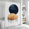 thumbnail image 6 of Yellow Navy Blue Abstract Art Bathroom Shower Curtains with 12 Hooks Polyester Waterproof Shower Curtain for Stalls and Bathtubs Contemporary Luxury Decorative Bathroom Privacy Curtain 72x72 Inches, 6 of 8