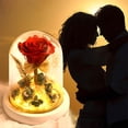 thumbnail image 3 of Lámpara De Flor De Rosa Cubierta De Vidrio Flor De Rosa Con Luz Led Decoración Del Hogar Para El Día De San Valentín Día De Navidad Minnieouse HA021309-00, 3 of 6