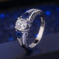 thumbnail image 3 of Rings for Women Heart Shaped Blue Diamond Ring Women's Blue Diamond Diamond Ring Jewelry Valentine's Day Gifts Clearance, 3 of 6