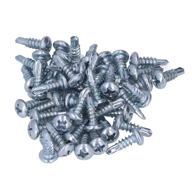Tornillo de taladro de cabeza redonda, juego de tornillos de broca de taladro de cabeza redonda de 50 piezas Tornillo autoperforante elaborado con cuidado NikouMX herramienta