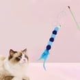 thumbnail image 4 of Artículos Para Mascotas Juguete Para Gatos Juguete Interactivo Juguete Para Gatos Con Plumas Suaves Y Cuentas Azul, 4 of 7