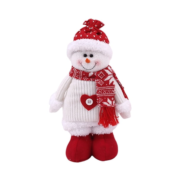 Celebración Navideña Muñeco Bonito Muñeco Anciano Muñeco De Nieve Adornos De Tela Retráctiles Para Escritorio Decoración