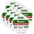 thumbnail image 5 of Betta 6-Inch Disposable Plastic Dessert Plates, White, 800 Count, Bulk Case, Microwave Safe (8 Pack Per Box x100), 5 of 7