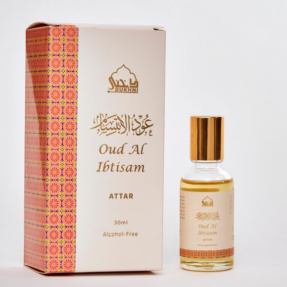 Perfume Dukhni Oud al Ibtisam Attar Oil, 30 ml, para hombre y mujer