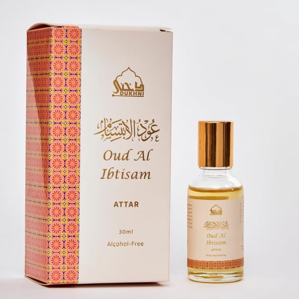 Perfume Dukhni Oud al Ibtisam Attar Oil, 30 ml, para hombre y mujer