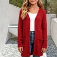 thumbnail image 3 of HAOTAGS Girls Sweater Jacket Loose Fit Winter Warm Thin Long Sleeve Cardigan Red Size 5T, 3 of 5
