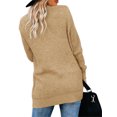thumbnail image 3 of Womens Long Sleeve Casual Lightweight Loose Open Front Cardigan Knit Sweaters Coat with Pockets, 3 of 4