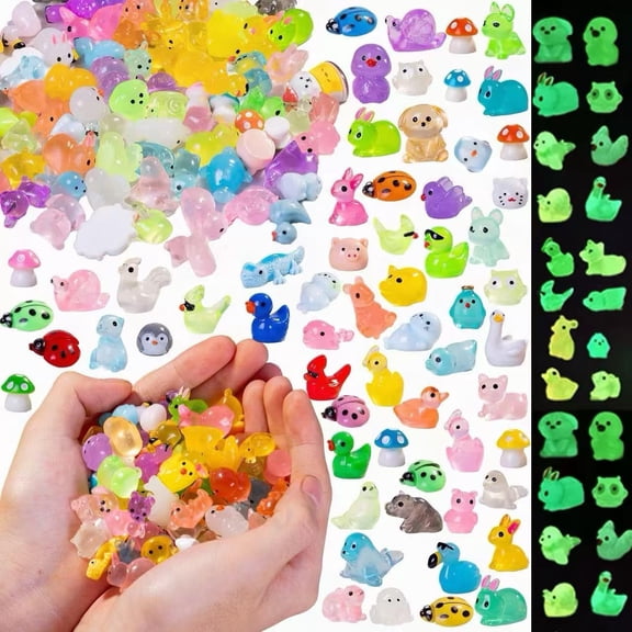 130 pcs Mini Resin Animals Variety Tiny Animals Figures Miniature Little Small Animal Figurines Bulk for Micro Fairy Garden Landscape Accessories Hide Crafts Decor Aquarium