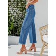 thumbnail image 3 of Pantalones vaqueros Sidefeel para mujer, pierna ancha, cintura alta, azul, talla 4, 3 of 7