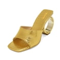 thumbnail image 3 of XYD Women Summer Square Open Toe Sandals Round Circle High Heels Slip On Mules Party Slide Shoes Size 16 Gold, 3 of 4