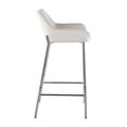 thumbnail image 3 of Lumisource Daniella Contemporary Fixed-Height Bar Stool in Chrome Metal and White Velvet - Set of 2, 3 of 7