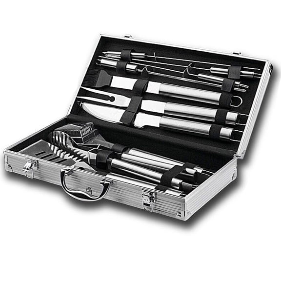 Utensilios para Asador de Carne Asada Y Barbacoa CHIC-FANTASY Juego de 10 Pzs de Acero Inoxidable