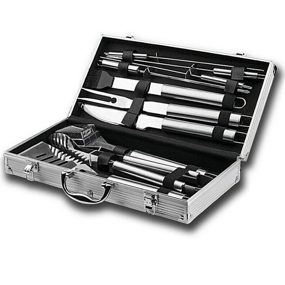 Utensilios para Asador de Carne Asada Y Barbacoa CHIC-FANTASY Juego de 10 Pzs de Acero Inoxidable