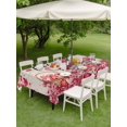 thumbnail image 3 of Outdoor Tablecloth with Umbrella Hole and Zipper, Valentine's Day Rectangle Table Cloth 54x80 Inch Waterproof Tablecloth, Pink Gnomes Love Roses Sweet Beige Picnic Table Cover for Patio Camping, 3 of 7