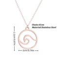 thumbnail image 3 of Minimalist Hollowed Out Wave Pendant Necklaces for Women Men Silver Choker Stainless Steel Sweater Chain Jewelry Birthday Gift, 3 of 4