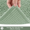 thumbnail image 3 of Vaukki 3 Piece Bathroom Rugs Set, Chenille Ultra Soft Non Slip Absorbent Bath Mats, Quick Dry Machine Washable Shaggy Bath Rugs with Contour Mat, Green, 3 of 9