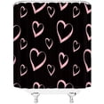 thumbnail image 3 of Valentine''s Day Shower Curtain Pink Heart Black Background Romantice Sweet Couple Fabric Bathroom Curtain Set with Hooks(70" Wx84 H), 3 of 3