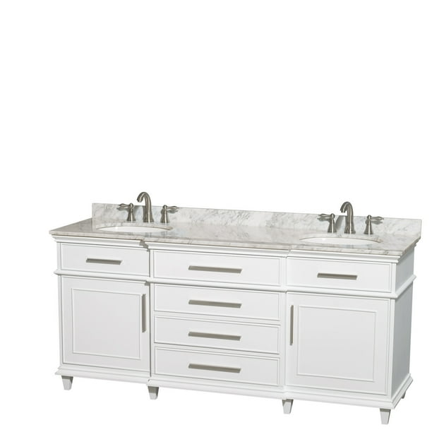 Wyndham Collection Berkeley 72 Double Bathroom Vanity In White With Carrera Marble Top Undermount Oval Sinks And No Mirror Com - 72 White Vanity No Top Wyndham Collection Berkeley 72 Double Bathroom Vanity In White With Carrera Marble Top Undermount Oval Sinks And No Mirror Com - 72 White Vanity No Top